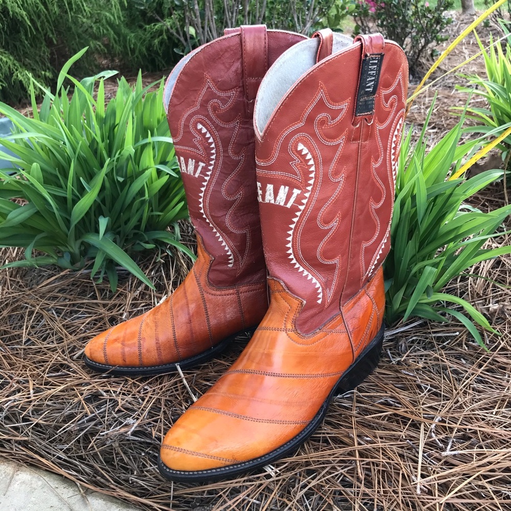 ELEFANT Brown Leather Western Boots Size 9B